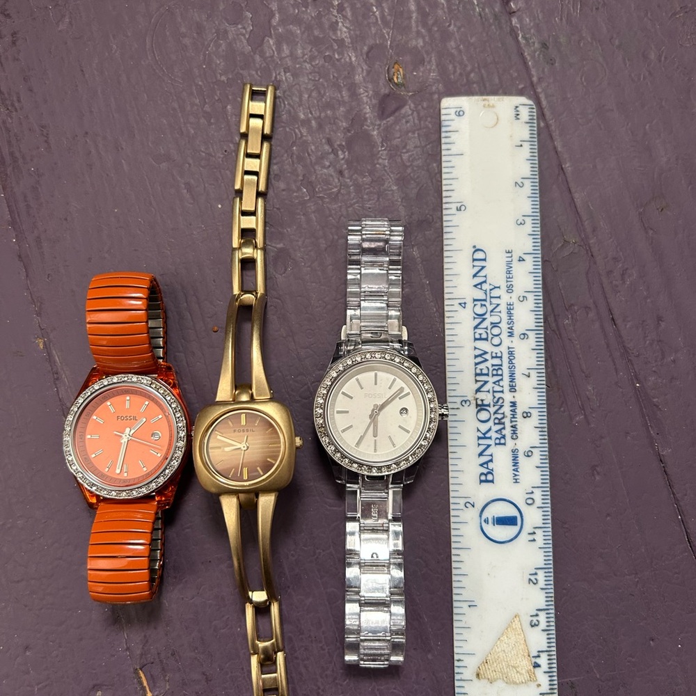 Bundle of three Fossil watches